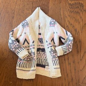 Patterned Cream and Pink Toddler Sweater